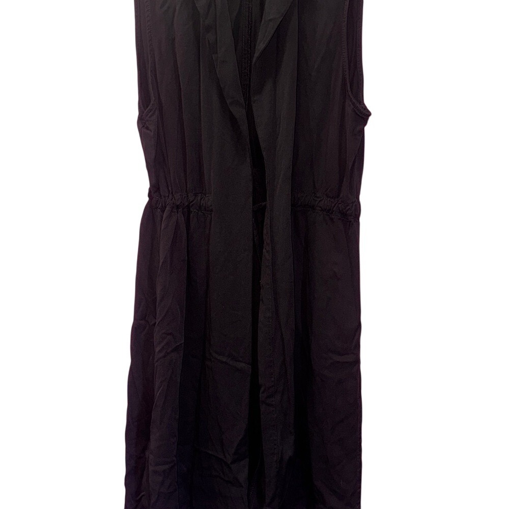 Maurices Womens Large Dark Gray Longline Drawstring Waist Sleeveless Vest